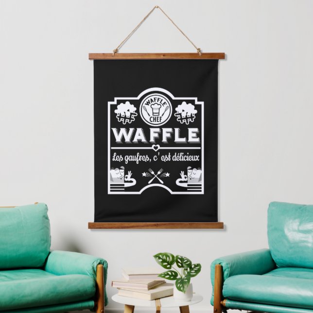 WaffelKoch Wandteppich Mit Holzrahmen (Wohnzimmer)