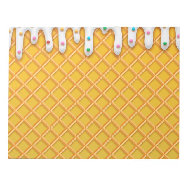Waffelkone aus Eiscreme mit Sprinklen Notizblock (Vorderseite)