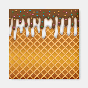 Waffelkronenschokolade und Vanilla-Tropfen Magnet