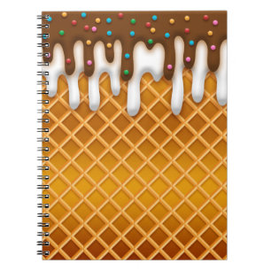 Waffelkronenschokolade und Vanilla-Tropfen Notizblock