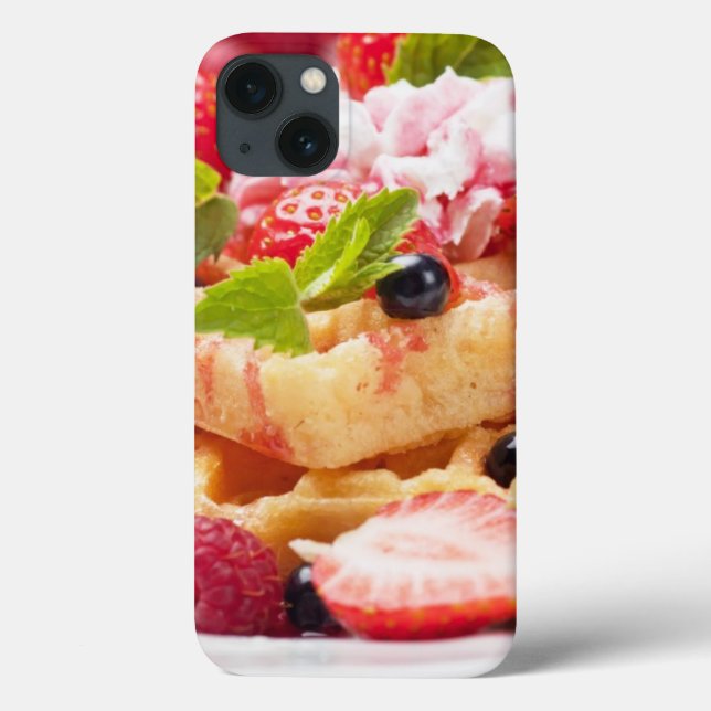 Waffelkuchen mit frischem Beerenobst Case-Mate iPhone Hülle (Rückseite)