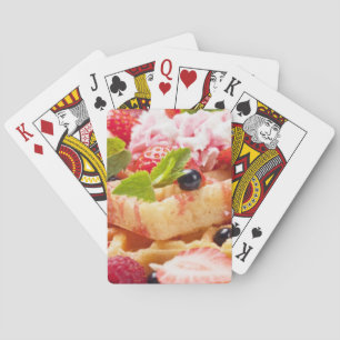 Waffelkuchen mit frischem Beerenobst Spielkarten