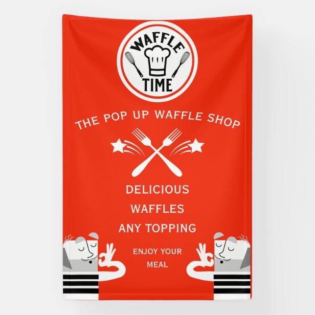 Waffelladen oder Popfood-Stall Banner (Vertikal)