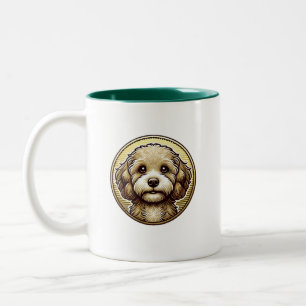 Waffeln die Cavapoo-Tasse Zweifarbige Tasse