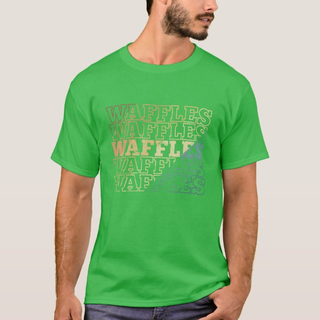 Waffeln Frühstücks-Gebäck-Snack-Bäcker Retro T-Shirt (Vorderseite)