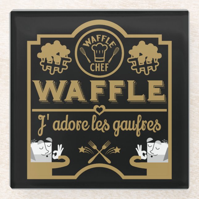 Waffeln Glasuntersetzer (Vorderseite)