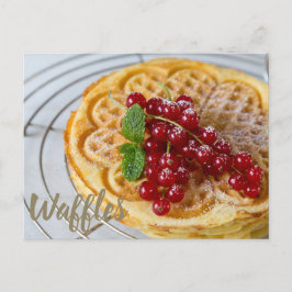 Waffeln, hausgemacht mit Johannisbeeren Postkarte