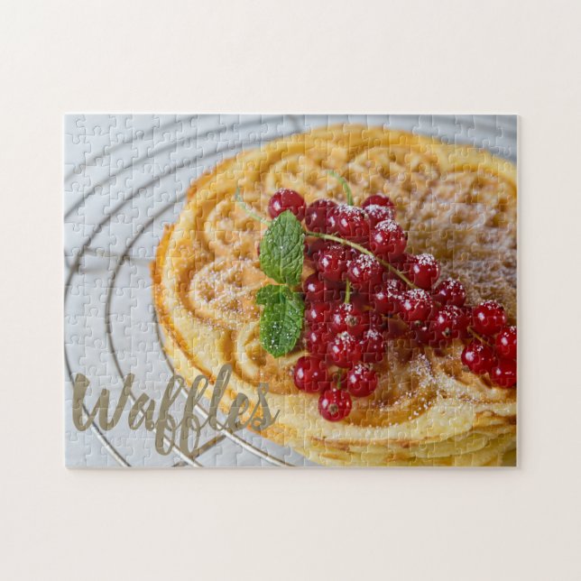 Waffeln, hausgemacht mit Johannisbeeren Puzzle (Horizontal)