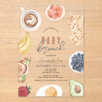 Waffeln Kaffee Frucht Wasserfarbe Babybrunch