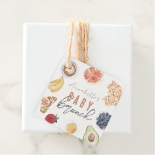Waffeln Kaffee Frucht Wasserfarbe Babybrunch Geschenkanhänger