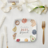 Waffeln Kaffee Frucht Wasserfarbe Babybrunch