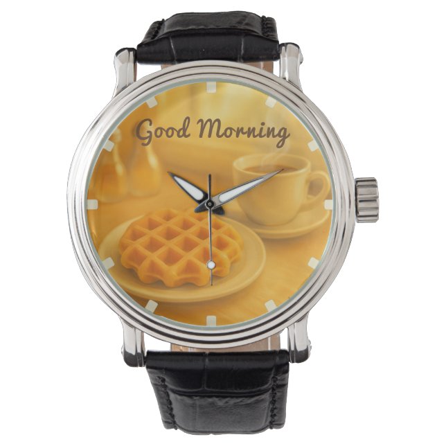 Waffeln & Kaffeeüberwachung in Belgien - Gute Morg Armbanduhr (Vorderseite)
