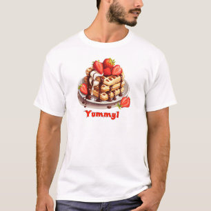 Waffeln mit Schokolade und Erdbeeren T-Shirt
