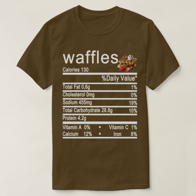 Waffeln Nährwertkennzeichnung T-Shirt (Design vorne)