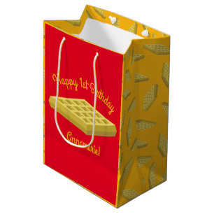 Waffeln Niedliches Frühstück Brunch Kinder 1. Gebu Mittlere Geschenktüte