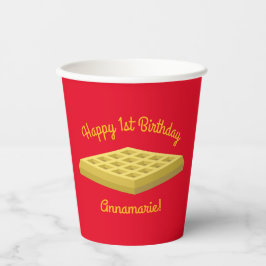 Waffeln Niedliches Frühstück Brunch Kinder 1. Gebu Pappbecher