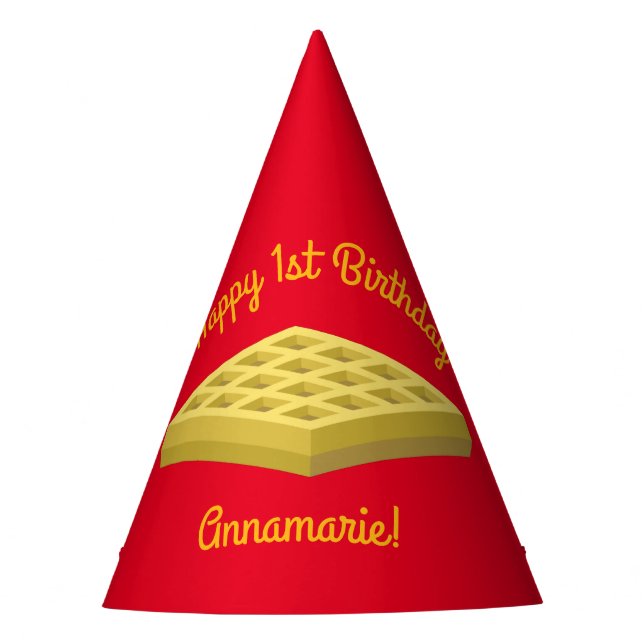 Waffeln Niedliches Frühstück Brunch Kinder 1. Gebu Partyhütchen (Vorderseite)