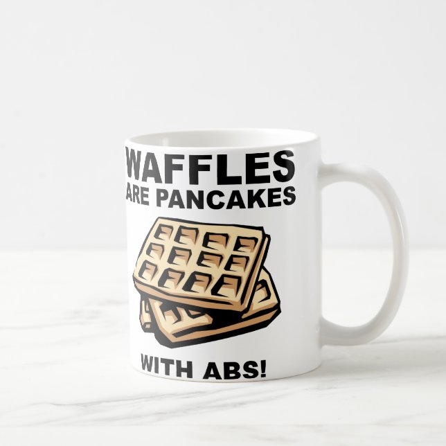 Waffeln Pancakes mit ABS Funny Mug oder Travel Mug Tasse (Rechts)