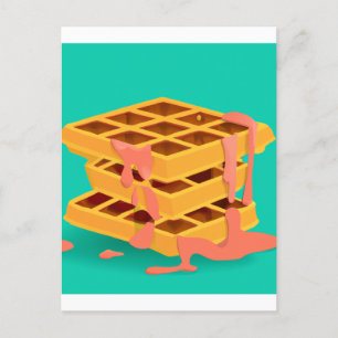 Waffeln > Pancakes Postkarte