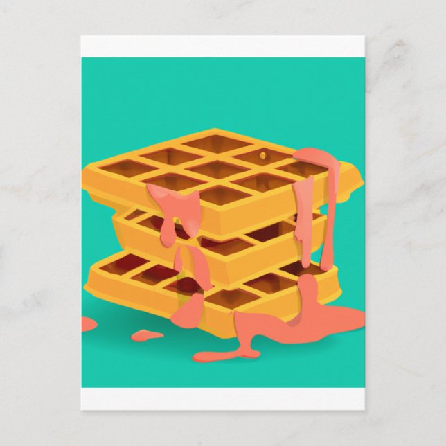 Waffeln > Pancakes Postkarte (Vorderseite)