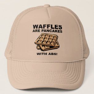Waffeln Pfannkuchen Mit Abs Lustige Baseballkappe Truckerkappe