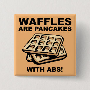 Waffeln Pfannkuchen Mit Sixpack Lustiger Knopf Pin Button