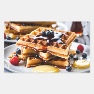 Waffeln Rechteckiger Aufkleber