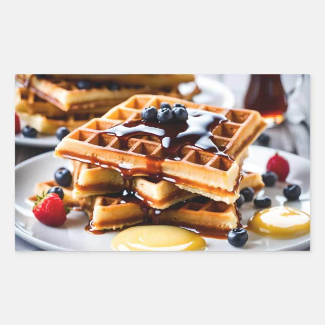 Waffeln Rechteckiger Aufkleber (Vorderseite)