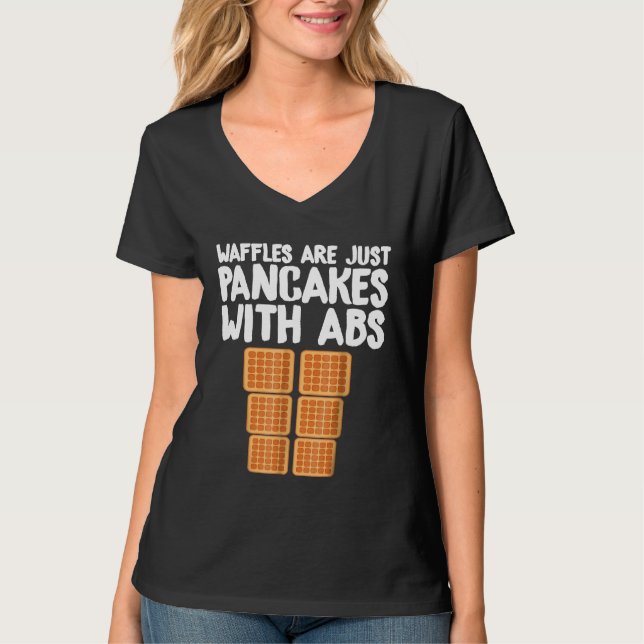 Waffeln sind einfach Pfannkuchen mit Sixpack  Bäck T-Shirt (Vorderseite)