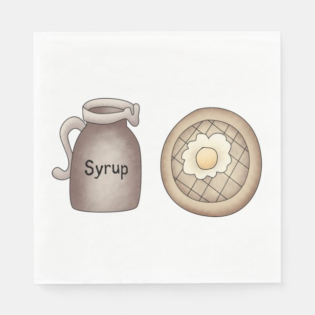 Waffeln und Ahornsirup Nahrung Neapel Serviette (Vorderseite)