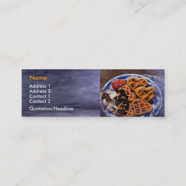 Waffeln-Visitenkarte Mini Visitenkarte (Vorderseite)