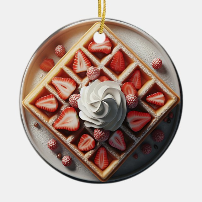 Waffeln Weihnachten Keramik Ornament (Vorne)