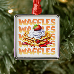 Waffelstapel aus Erdbeeren Ornament Aus Metall