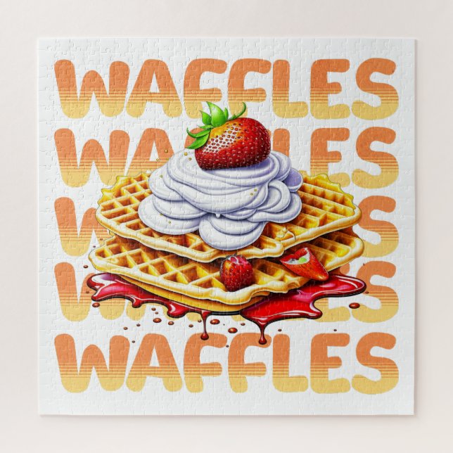 Waffelstapel aus Erdbeeren Puzzle (Vertikal)
