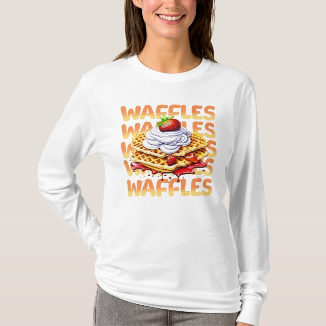 Waffelstapel aus Erdbeeren T-Shirt (Vorderseite)