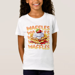 Waffelstapel aus Erdbeeren T-Shirt