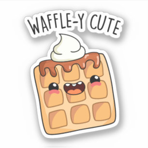 Waffely Funny Waffle Pun Aufkleber
