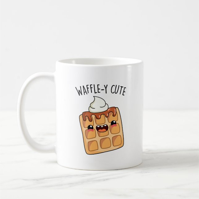 Waffely Funny Waffle Pun Kaffeetasse (Links)