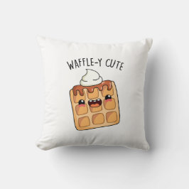 Waffely Funny Waffle Pun Kissen