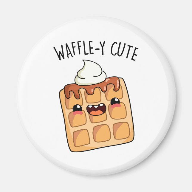 Waffely Funny Waffle Pun Magnet (Vorne)