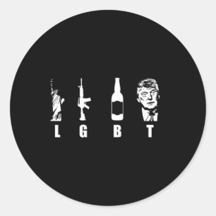 Waffen Beer Trump 2020 - Trump Pence Maga Runder Aufkleber