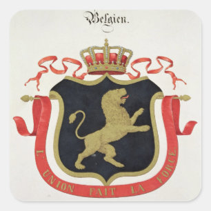 Waffen der belgischen Königlichen Familie, aus ein Quadratischer Aufkleber