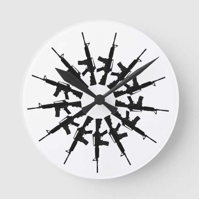 Waffen-Kaleidoskop-Entwurf des Gewehr-AR-15 Runde Wanduhr (Vorderseite)