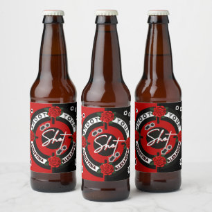 Waffen oder Rose Rot gegen Schwarzes Geschlecht Bierflaschenetikett