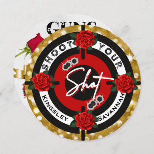 Waffen oder Rose   Shoot your Shot Gender Reveal Einladung