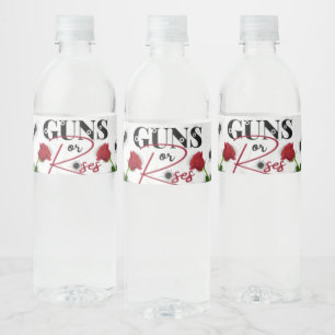 Waffen oder Rosen Baby Shower Favor Rot/Schwarz Wasserflaschenetikett
