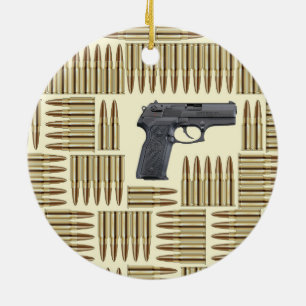 Waffen und Kugeln Keramik Ornament