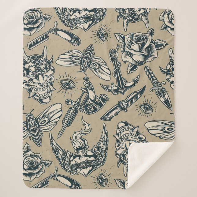 Waffen und Rose Sherpadecke (Vorderseite)