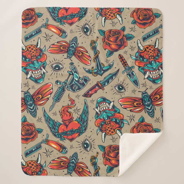 Waffen und Rose Sherpadecke (Vorderseite)