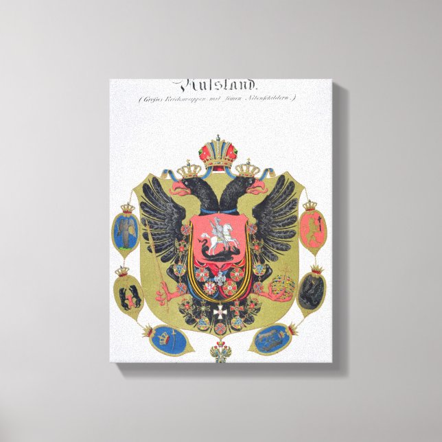 Waffen und Schutzschild des Staat des Kaiserlichen Leinwanddruck (Vorderseite)